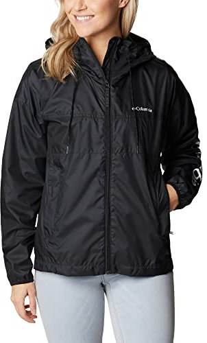 Columbia Femme Flash Challenger Novelty Veste coupe vent, Noir, XS EU