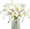 Letjolt Künstliche Calla-Lilien, Blumenstrauß aus künstlichen Pflanzen Calla-Lilien für Zuhause, Küche, Hochzeit, Party, Dekoration, Gelb / Weiß