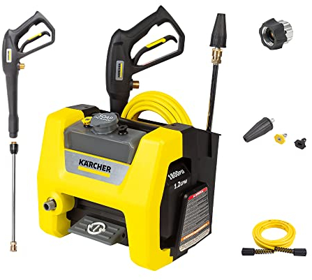 Kärcher - K1800PS Cube TruPressure Electric Pressure Washer - 1800 PSI / 2250 Max PSI Power Washer - With 3 Nozzles for Cleaning Cars, Siding, Driveways, Fencing, & More - 1.2 GPM