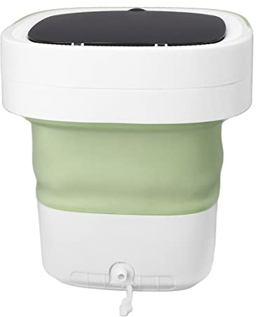 Mini Faltbare Waschmaschine 7.5L zusammenklappbares Design, Mini tragbare Waschmaschine Vollautomatischer Betrieb Soft Trocknungsfunktion für Unterwäsche (Grün)
