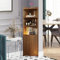Unteres Eckregal, Eckschrank, Eckregale stehend, Eckschrank Wohnzimmer, Eckschrank Flur, Vitrine, Weinschrank, Sandelholzfarbe, für Wohnzimmer,Küche,Badezimmer,Arbeitszimmer,Büro. (30 x 30 x 181 cm)