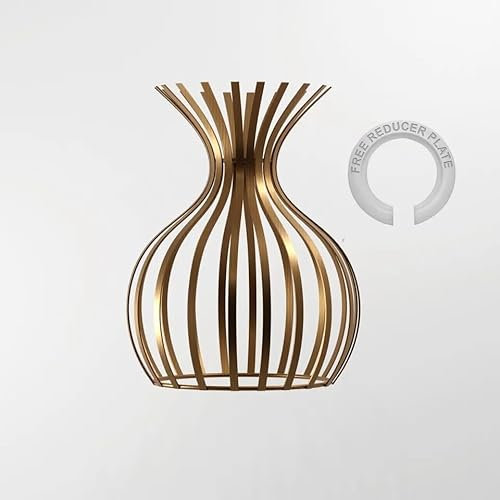 LEDSone Vintage Industrial Metal Wire Cage Bulb Guard Lampshade DIY Ceiling Pendant Light (Copper Vase Shape)