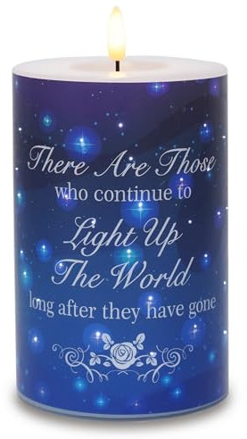 Rhytsing Memorial Gift - Battery Operated Flameless Candles with Timer Function, Real Wax LED Sympathy Candle for Loss of Mom, Father. Remembrance, Funeral, Grieving - D 10 cm x H 15 cm