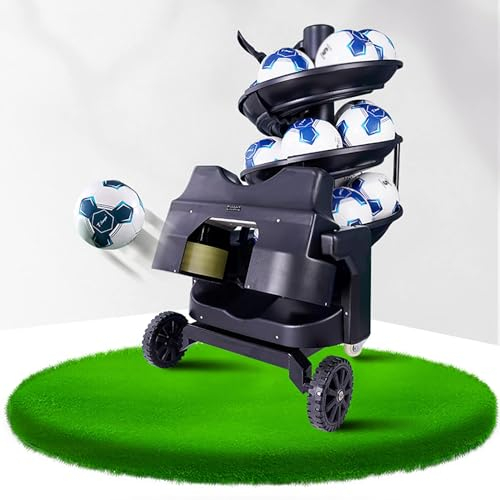 COYEUX Automatischer Fußball-Werfer, Fußball-Service-Maschine, 4,5–8 Sekunden Servierfrequenz, mit Fernbedienung, 15 Bälle Kapazität, für Schulen, Fußballhallen, Vereine