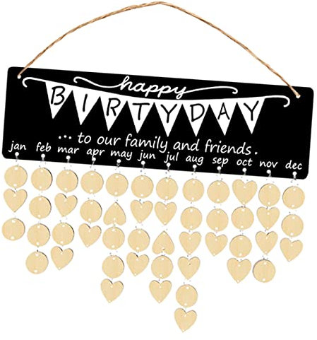 FIXOSHEE 1satz Geburtstagskalender Wanddeko Erinnerungstafel Mit Holzscheiben Für Persönliche Gestaltung Und Feste