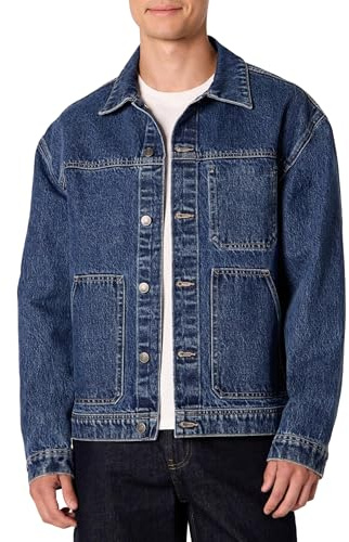 Amazon Essentials mäns styv denim avslappnad träningsjacka
