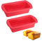 Silicone Cake Mould, Rectangular Cake Mould, 2 Pieces Loaf Tin, Temperature Resistant & Non-Stick Silicone Loaves Mould for Baking Bread, Cakes, Toasts, Bread Tin for Oven, Freezer(27.5 x 14 x 6.5 cm)