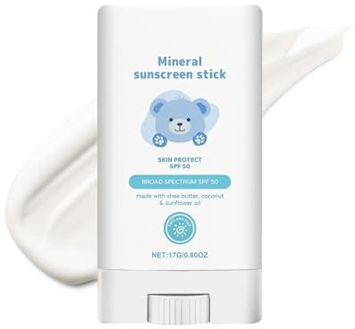 Sonnencreme-Lotion, Kindersonnencreme, Sonnencremesschutz, nicht fettige und schnell absorbierende, wasserresistente Formel, 17G, SPF50 Breitspektrumschutz für Baby- und Großfamiliengebrauch