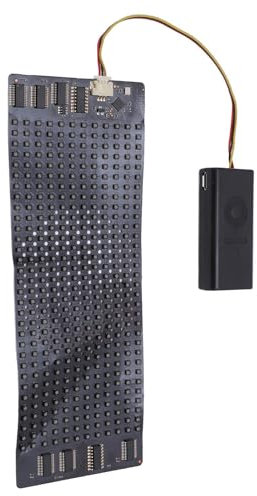 Letrero LED Programable, Pantalla LED Flexible, Enrollable, Portátil, a Todo Color, Resolución de 12 X 32, para Bolsos, Sombreros y Gafas, Cuentas RGB de 158,5 X 58 Mm, Control