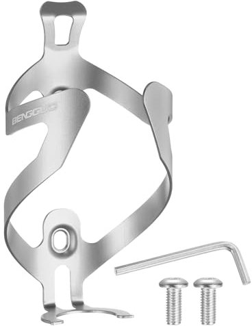 sourcing map Bike Water Bottle Holder Lightweight Alloy Universal Bicycle Bottle Cages Cycling Cup Holder with Screws for MTB Mountain Road Gravel, Silver