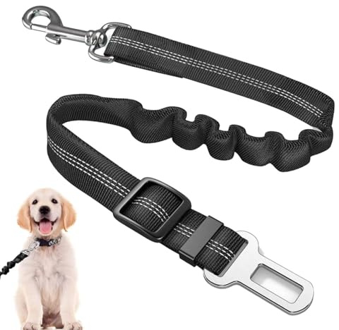 Dog Seat Belt for Cars – Adjustable Travel Safety Belt, Durable Dog Car Harness for Child Safety Seat, Universal Car Seatbelt for Travel (Black)