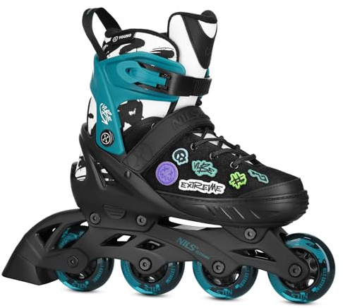 Inliner VERSTELLBAR | ABEC-5 Kugellager Inline-Skates | für Kinder & Jugendliche | Größen: 29-32, 33-36, 37-40, 40-43 | Nils Extreme Vibe