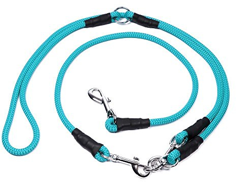 Mystique® Hunting Profi Umhängeleine 8mm S - 230cm türkisblau 150cm + 80cm mit Karabiner