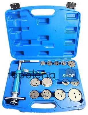 ARRETRATORE PNEUMATICO PER PISTONCINI FRENI SMONTAGGIO FRENI DISCHI 16 PZ, Kit 16Pezzi Set di Arretratore Pistoncini Freni e Ripristino Pistone del Freno, Pinza Freno a Disco