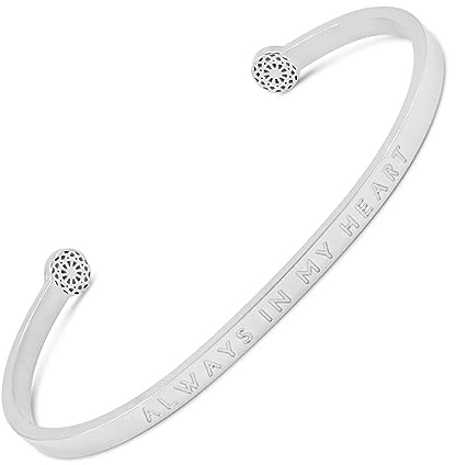 SIMPLE PLEDGE | Always in my Heart Armreif | Armband Damen mit Gravur in Silber, Gold, Roségold | Perfekt als Schmuck Geschenk | Blindgravur
