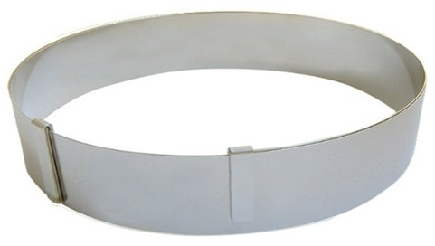 De Buyer Tortenring, ausziehbar, Edelstahl, klassisch, Silber