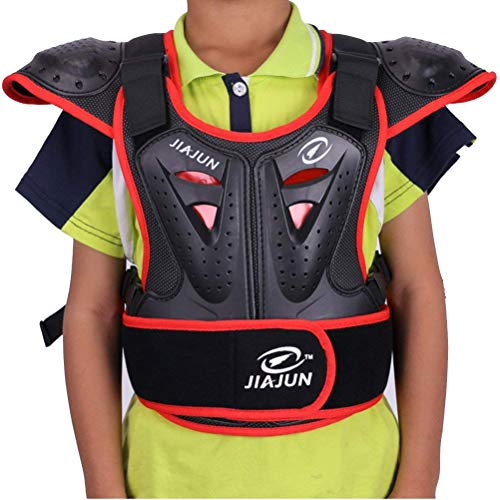 Chaleco protector para niños, para uso en motocross, esquí, snowboard, rojo, S