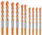 Aweisile 10 pièces Foret Carrelage Verre Foret Multi-matériaux Triangle Porcelaine Forage Métalliques pour carrelage béton brique verre plastique Marbre Miroir Bois Diamant 6mm 8mm 10mm 12mm Orange