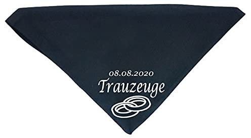 Hundehalstuch Trauzeuge mit Wunschdatum Hochzeit Eheringe