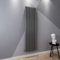 Acezanble∣Anthracite Radiators Double Oval Column Panels Vertical 1800mm Tall Radiator Centre Heating for Bathroom Kitchen Living Room Small Large Average