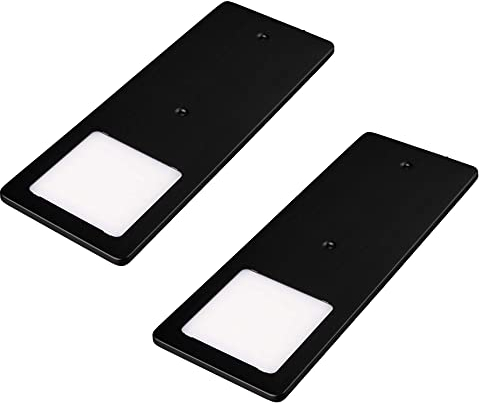 kalb | LED Unterbauleuchten schwarz 5W- sehr flache Küchenleuchte Einbaustrahler Einbauspot, Auswahl:2er Set warmweiss