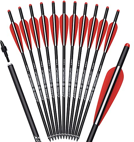 12 Piezas de Pernos de Ballesta Flechas de Carbono 18 Pulgadas Flechas de Ballesta para Ballesta Caza Tiro con Arco práctica de Tiro
