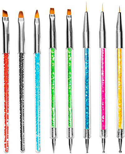 Create Stunning Nail Art with HOMEREVEL Brush Set - 8 Nail Art Brushes for Precise Designs and Fine Detailing - Perfect for Salons and DIY at Home