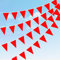 Banderines, banderín de tela de poliéster rojo sólido de 65.6 pies con 40 banderas triangulares reutilizables para cumpleaños, día de la madre, boda, decoración de fiesta