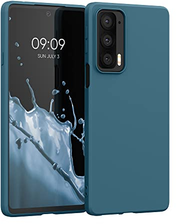 kwmobile Hülle kompatibel mit Motorola Edge 20 Hülle - weiches TPU Silikon Case - Cover geeignet für kabelloses Laden - Petrol