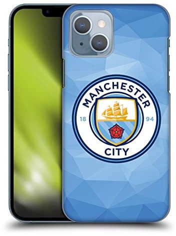 Head Case Designs Officially Licensed Manchester City Man City FC Blue Full Colour Badge Geometric Hard Back Case Compatible With Apple iPhone 14