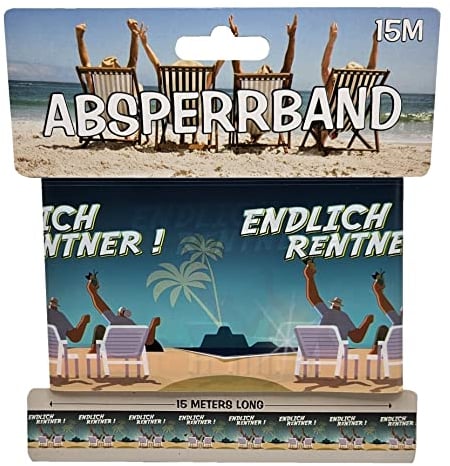 Udo Schmidt GmbH Absperrband Endlich Rentner, ca. 7,5 cm x 15 Meter - 11250