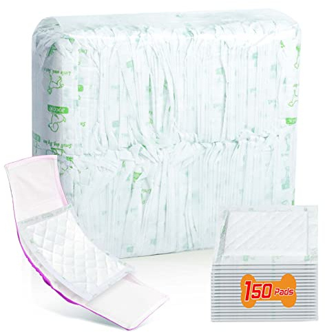 Dog Diaper Liners for Male and Female Dogs, 150ct, Super Absorbent Disposable Dog Diapers Booster Pads fit Most Pet Belly Bands and Wraps (Regular)