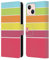 Head Case Designs Naranja Y Color De Rosa Caliente Colección Stripes Carcasa de Cuero Tipo Libro Compatible con Apple iPhone 13