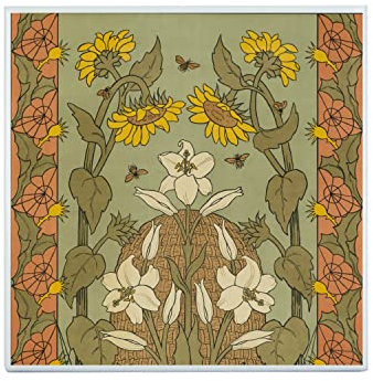 Fabulous Carreau Céramique Décoratif 20 x 20 cm - Art Nouveau Tournesol Elegant Art Nouveau Decoratif Design 1900