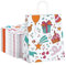 Dyforce Geschenktüten, 50 Stück Weiß Papiertüten mit Henkel, Kraftpapiertüten Klein Geeignet für Geburtstag, Partyzubehör, Hochzeit und Geschenke 15X8X21CM