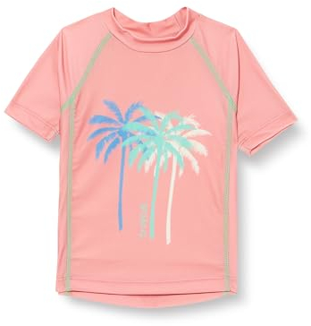 Playshoes UV-Schutz Bade Shirt Unisex Kinder Schwimmshirt Badebekleidung, Palmen Koralle, 146/152
