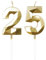 Yiran Kerzen zum 25. Geburtstag, goldene Zahl 25, Happy Birthday-Kerzen, Kuchendekoration, Dekoration für Geburtstagsparty, Hochzeitstag, Feier