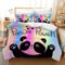 Leleyouzer Panda Bettwäsche Set für Kinder, Bettbezug mit Tiermotiv, 1 Mikrofaser Kinderbettbezug und 2 Kopfkissenbezug 50 x 75cm (P1, 135×200 cm)