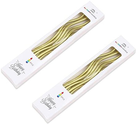 FUZVOL 12PCS Birthday Candles, Spiral Cake Candles Twisty Birthday Candles for Party Wedding Decoration Cupcake Candles with Holders