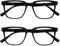 OPULIZE LEO Lesebrille - 2er-Pack - Großes Rechteckiges Gestell - Schwarz - Herren Damen - Federscharniere - RR55-1 - +1.50