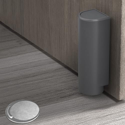 Magnetischer Türstopper, Selbstklebend Türstopper Boden, Türstopper Ohne Bohren, Windabweisend Türstopper Magnetisch, Türstopper Boden zum Kleben für Zuhause (Grau)