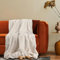 Paco Home Deko Wohnzimmer Decke Kuscheldecke Tagesdecke Waschbar Sofadecke Schlafzimmer Skandinavisch Boho Muster Weich, Farbe:Creme, Größe:150x200cm