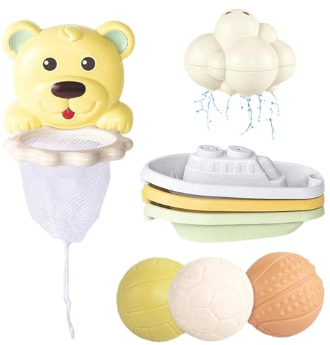Tuxxjzm Basketball-Set für Badezimmer, Basketballkorb für Dusche - Badewannenform, Badespielzeug, lustiges Wasserspiel für Kinder, Badespielzeug mit Badewannenform