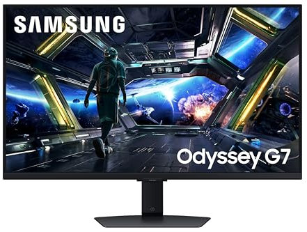Samsung Odyssey G7 LS27DG702EUXXU 27 4K UHD IPS Gaming Monitor with Speakers - 3840x2160, HDMI 2.1, 144Hz, 1ms, Full Smart Platform, USB Hub, Displayport, Freesync Premium Pro, Height Adjust