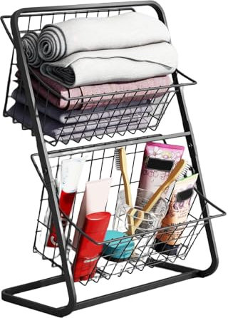 Cesta de frutas de 2 niveles - Canasta de frutas 2 Nivel | Canasta de frutas de la encimera | Soporte de frutas para la encimera de la cocina | Decoración de cocina de granja desmontable | Canasta de