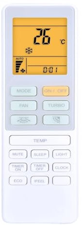 1 Control Remoto RCH-RTY2-0 RCH-RTY2-O for Aire Acondicionado Daitsu con retroiluminación