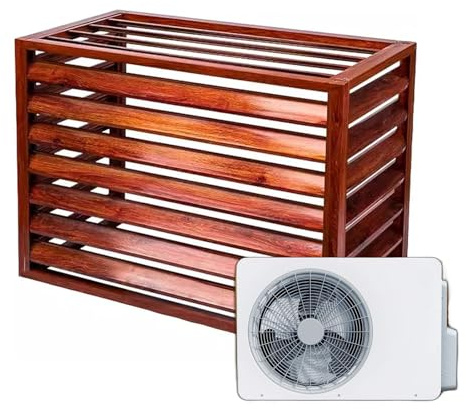 Witriolik cubre aire acondicionado exterior aluminio Louver de Madera L120*W70*H150(5P) protección contra robos cubierta de aire acondicionado de aluminio para