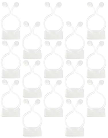 GOOHOCHY 50pcs White Self-Adhesive Plant Hooks Plastic Plant Fixing Clips for Gardening Support and Flowers
