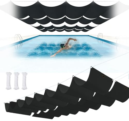 Copertura Retrattile Pergola 3 x 9 m Impermeabile e Antivento, Protezione Solare, 98% Anti Uv, Tessuto Ombra con Occhielli per Terrazza Patio Piscina, Nero