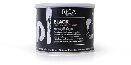 RICA Warmwachs BLACK Dose Enthaarung | Haarentfernungwachs Beinenthaarung | 400ml